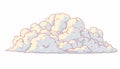 Cute cartoon cumulus cloud illustration, isolated on white background Royalty Free Stock Photo
