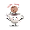 Cute cartoon cup of coffee2 Royalty Free Stock Photo