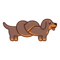 Cute cartoon dachshund