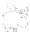 Cute cartoon deer animal illustration white background