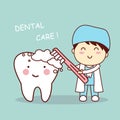 Cute cartoon dentist brush tooth Royalty Free Stock Photo