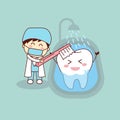 Cute cartoon dentist brush tooth Royalty Free Stock Photo