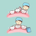 Cute cartoon dentist brush tooth Royalty Free Stock Photo