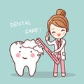 Cute Cartoon Dentist Brush Tooth