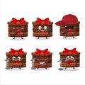 A Cute Cartoon design concept of brown round gift singing a famous song
