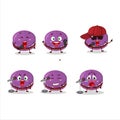 A Cute Cartoon design concept of grapes dorayaki singing a famous song