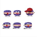 A Cute Cartoon design concept of grapes macaron singing a famous song