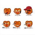 A Cute Cartoon design concept of orange lolipop love singing a famous song