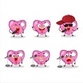 A Cute Cartoon design concept of pink broken heart love singing a famous song