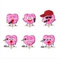 A Cute Cartoon design concept of pink lolipop love singing a famous song