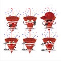 A Cute Cartoon design concept of red party popper with confetti singing a famous song Royalty Free Stock Photo
