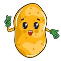 Cute cartoon design of a happy potato, vegetables for kids