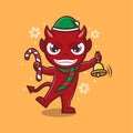 cute devil on christmas Royalty Free Stock Photo