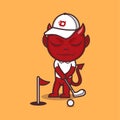 cute devil golf Royalty Free Stock Photo