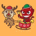 cute devil on christmas Royalty Free Stock Photo
