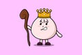 Cute cartoon Dim sum wise king with golden crown Royalty Free Stock Photo