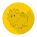 Cute Cartoon Dinosaur icon Royalty Free Stock Photo