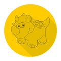 Cute Cartoon Dinosaur icon Royalty Free Stock Photo