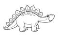 Cute cartoon dinosaur stegosaurus character Royalty Free Stock Photo