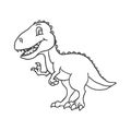 Cute Cartoon Dinosaur - T-rex tyrannosaurus rex. vector