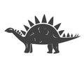 Vector illustration of Cute Cartoon Dinosaur. Little kid of Stegosaurus Royalty Free Stock Photo