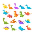 Cute Cartoon Dinosaurs Set Royalty Free Stock Photo