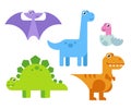 Cute Cartoon Dinosaurs Royalty Free Stock Photo