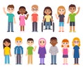 Cartoon diverse children set Royalty Free Stock Photo