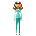 Cute cartoon doctor character flat cartoon vector illustration Royalty Free Stock Photo