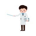 cute cartoon doctor character Vector illustration isolated on white background flat style Royalty Free Stock Photo