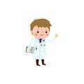 cute cartoon doctor character Vector illustration isolated on white background flat style Royalty Free Stock Photo