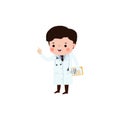 cute cartoon doctor character Vector illustration isolated on white background flat style Royalty Free Stock Photo