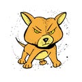 Cute cartoon dog. angry Dog. vector illustration. Poster, t-shirt composition,