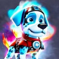 Cute cartoon dog astronaut in space suit. 3D illustration. AI Generated Royalty Free Stock Photo
