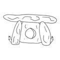 Cute cartoon doodle ancient stone dolmen isolated