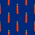 Cute cartoon doodle candle seamless pattern.