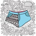 Cute cartoon doodle hipster shorts.