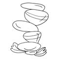 Cute cartoon doodle large stacked stones isolated