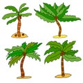 Cute cartoon doodle linear palm collection