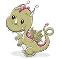 Cute Cartoon Dragon on a white background