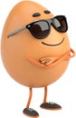 Adorable cartoon egg character with charming expressions and personality. Royalty Free Stock Photo