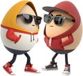 Adorable cartoon egg character with charming expressions and personality. Royalty Free Stock Photo