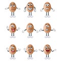 Cute cartoon Eggs with different facial expressions isolated on white