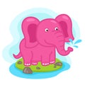 cute cartoon elephant character on white background