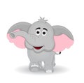 Cute cartoon elephant front view