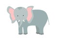 Cute cartoon elephant. Vector illustration of an African animal isolated on white Royalty Free Stock Photo