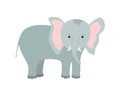 Cute cartoon elephant. Vector illustration of an African animal isolated on white Royalty Free Stock Photo