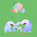 Cute cartoon elephant, vector illustration Royalty Free Stock Photo