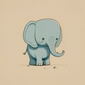 Cute Cartoon Elephant. Vector illustration of a cute baby elephant. Royalty Free Stock Photo