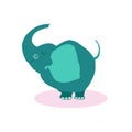 Cute Cartoon Elephant. Vector Illustration Flat Royalty Free Stock Photo